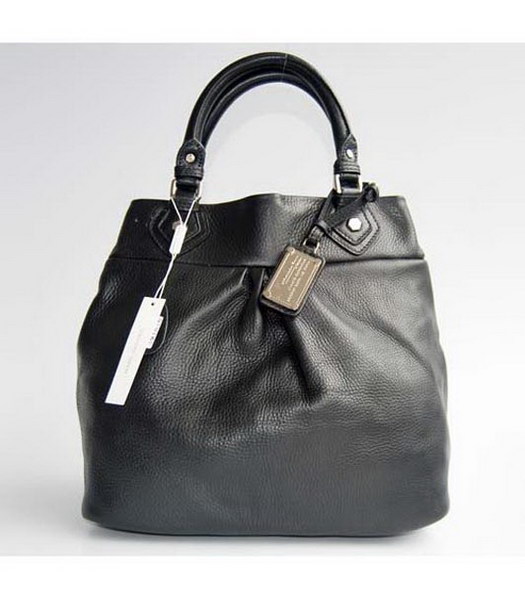 Classic Q City Bag _Black Tumble in pelle